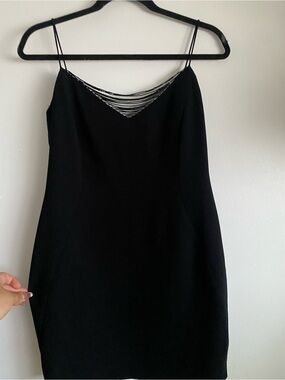Jones New York Black Beaded Inlet Dress